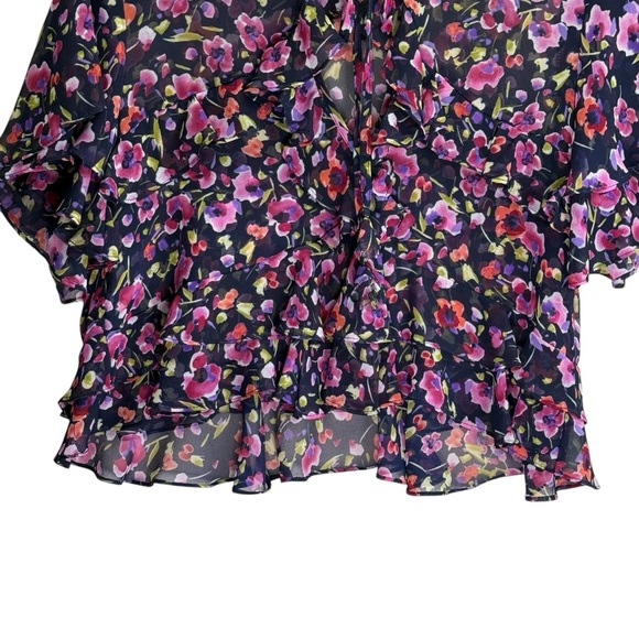 Misa Los Angeles by Revolve Black Floral Sheer Top. Size S - Picture 7 of 16